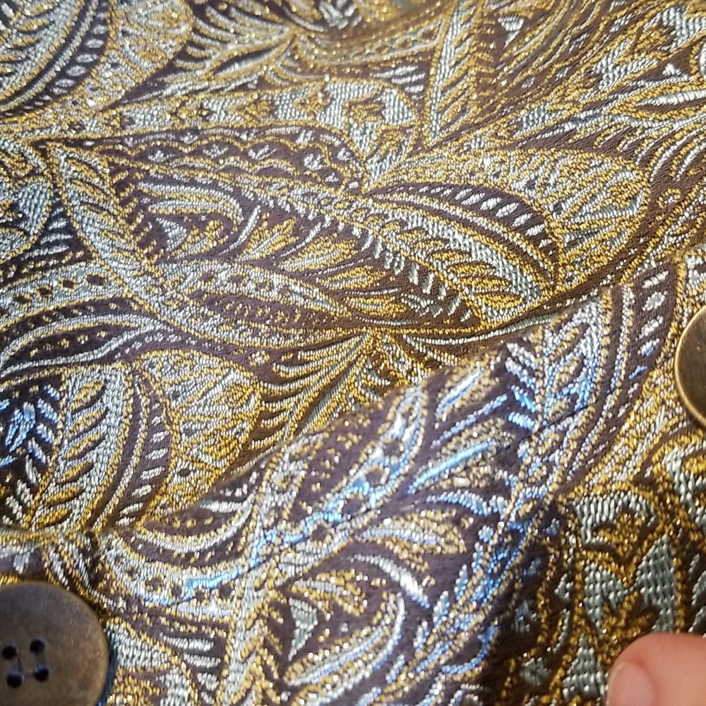 Chico's Beautiful Brown Aqua Patterned Jacket Euc… - image 8